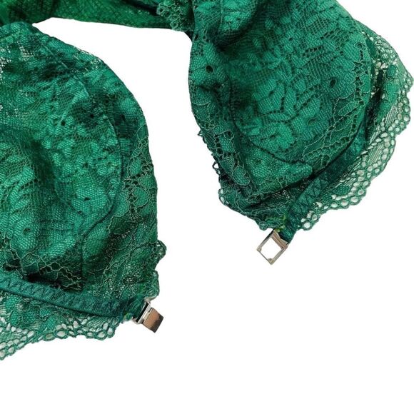 10/$25🦋 Gilligan & O'Malley Green Lace Y-Back Front Close Bralette - Size XS - Picture 12 of 16